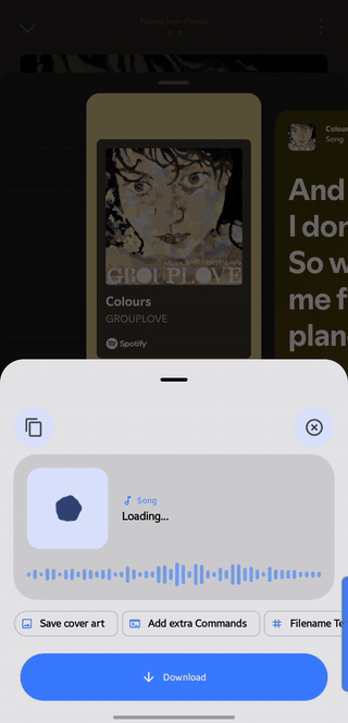 Sharing a Spotify song into Comfort
