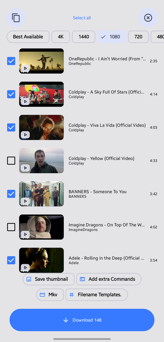 Playlist preview